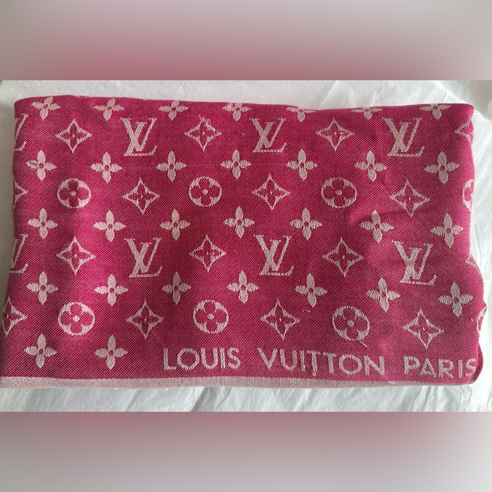 Louis Vuitton Monogram Scarf | Pink / Rose | Made in Italy | Authentic